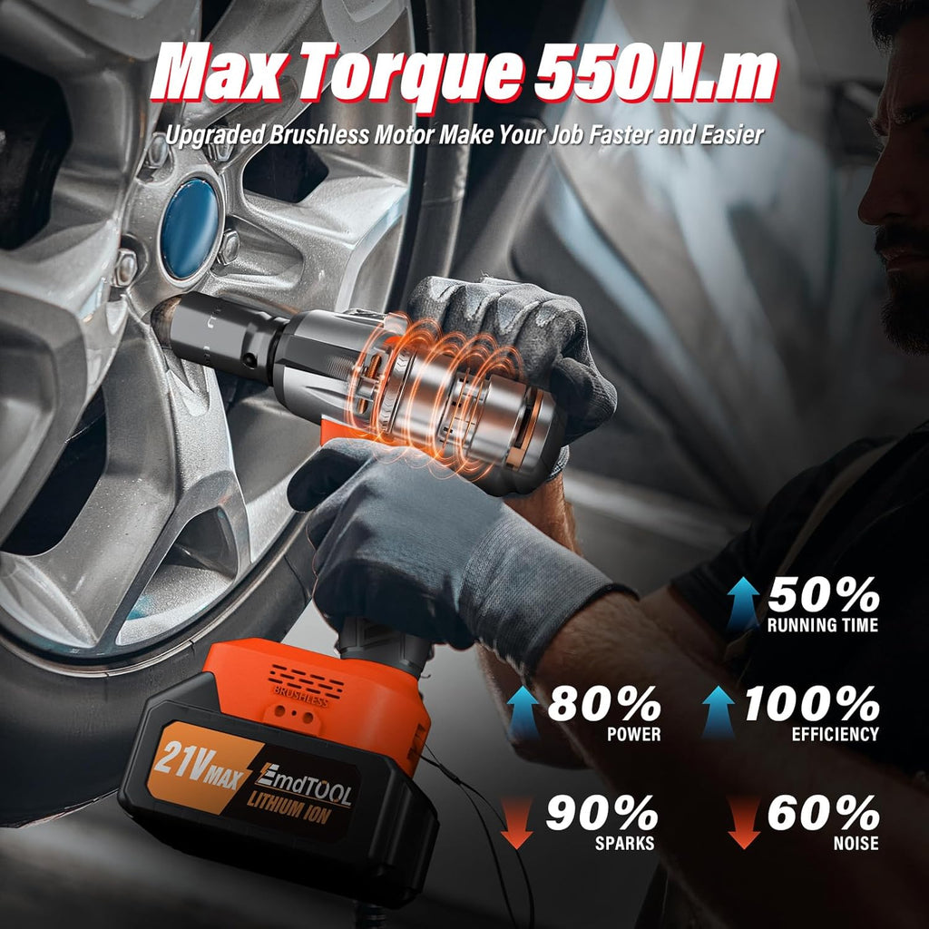21V Cordless Impact Wrench 1/2"